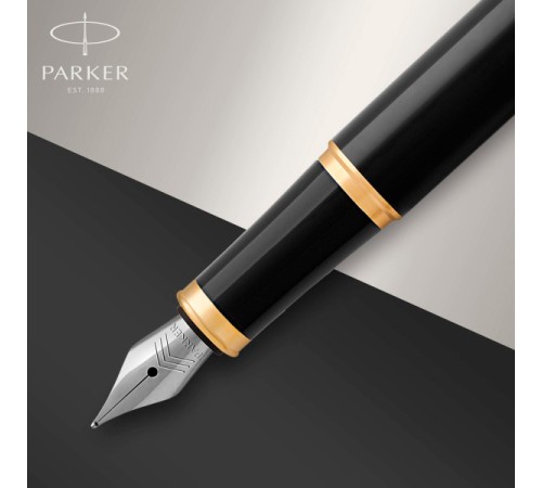 Ручка перьев. Parker IM Core F321 (CW1931645) Black GT F сталь нержавеющая подар.кор.