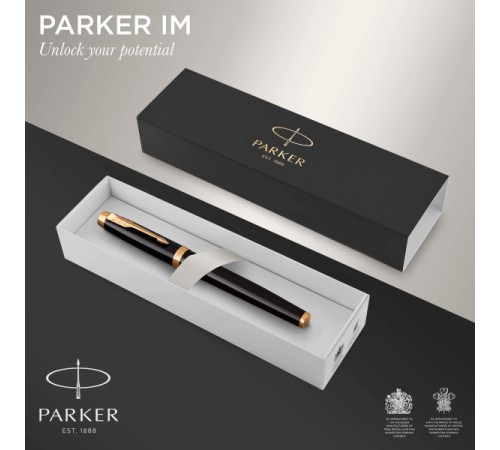 Ручка перьев. Parker IM Core F321 (CW1931645) Black GT F сталь нержавеющая подар.кор.