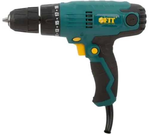 Дрель-Шуруповерт Эл. FIT ES-283 {300 Вт; 0-750 об/мин; БзП 10 мм; рез. накл.; 22,0 Нм; 19+1; БС щеток; короб.} [80008]