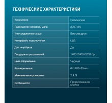 Мышь Оклик 310MW белый/синий оптическая (3200dpi) беспроводная USB для ноутбука (3but)