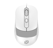 Мышь Оклик 310M белый/серый оптическая (2400dpi) USB для ноутбука (3but)