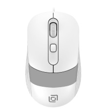 Мышь Оклик 310M белый/серый оптическая (2400dpi) USB для ноутбука (3but)