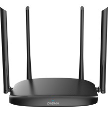 Роутер беспроводной Digma DWR-AC1202 AC1200 10/100/1000BASE-TX черный