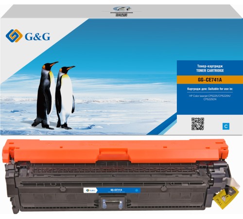Картридж лазерный G&G GG-CE741A голубой (7300стр.) для HP CLJ CP5220/CP5221