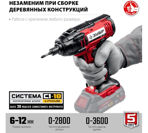 Винтоверт Зубр ГВЛ-255 аккум. патрон:квад.1/4" Винтоверт Зубр ГВЛ-255 аккум. патрон:квад.1/4"