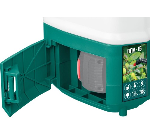 Опрыскиватель Зубр Мастер ОПЛ-15 аккум. наплеч. 15л белый/зеленый (ОПЛ-15)