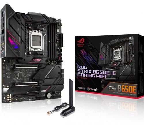 Материнская плата ASUS ROG STRIX B650E-E GAMING WIFI, Socket AM5, B650, 4*DDR5, HDMI+DP, 4xSATA3 + RAID, M2, Audio, Gb LAN, USB 3.2, USB 2.0, ATX; 90MB1BB0-M0EAY0 (ROG STRIX B650E-E GAMING WIFI)