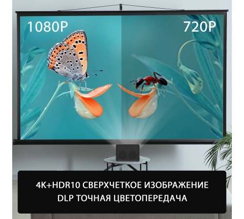Cactus Проектор CS-PRU.03B.WUXGA-A черный {DLP 6500Lm 2000:1 (30000час) 1xUSB typeA 1xHDMI 1.5кг}