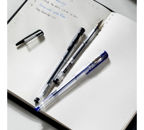 Ручка гелев. Deli EveryU EG65-BK прозрачный d=0.5мм черн. черн.