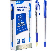 Ручка шариков. Deli Arris Golden CQ40-BL прозрачный d=0.7мм син. черн.