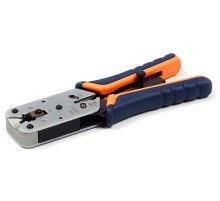 Инструмент обжимной Hyperline HT-L2182R для RJ-50/RJ-45/RJ-12/RJ-11 (упак:1шт) черный/голубой