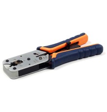 Инструмент обжимной Hyperline HT-L2182R для RJ-50/RJ-45/RJ-12/RJ-11 (упак:1шт) черный/голубой