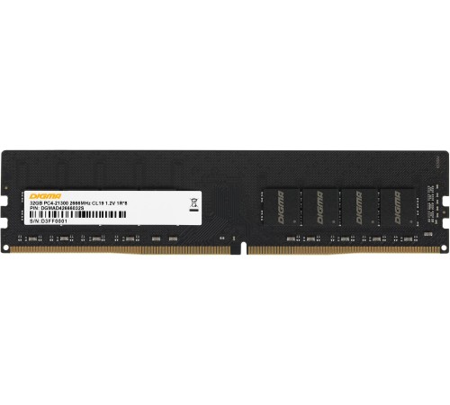 Память DDR4 32Gb 2666MHz Digma DGMAD42666032S RTL PC4-21300 CL19 DIMM 288-pin 1.2В single rank Ret Память DDR4 32Gb 2666MHz Digma DGMAD42666032S RTL PC4-21300 CL19 DIMM 288-pin 1.2В single rank Ret