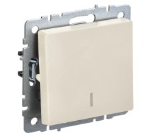 Выключатель IEK Brite ВС10-1-1-БрКр скрыт. 1кл. с подсветкой бежевый (упак.:1шт) (BR-V10-1-10-K10)