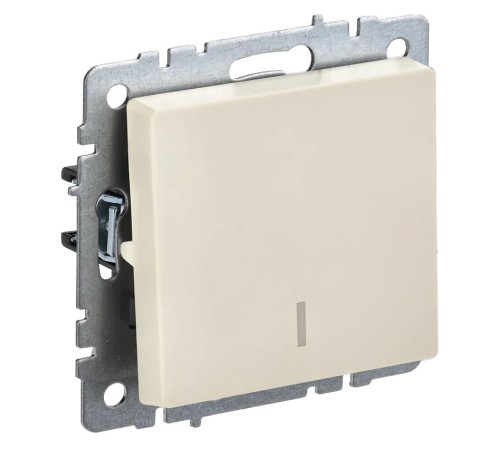 Выключатель IEK Brite ВС10-1-1-БрКр скрыт. 1кл. с подсветкой бежевый (упак.:1шт) (BR-V10-1-10-K10)