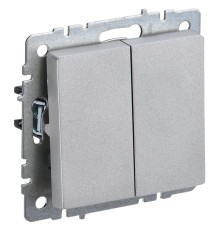Выключатель IEK Brite ВС10-2-0-БрА скрыт. 2кл. алюминий (упак.:1шт) (BR-V20-0-10-K47)