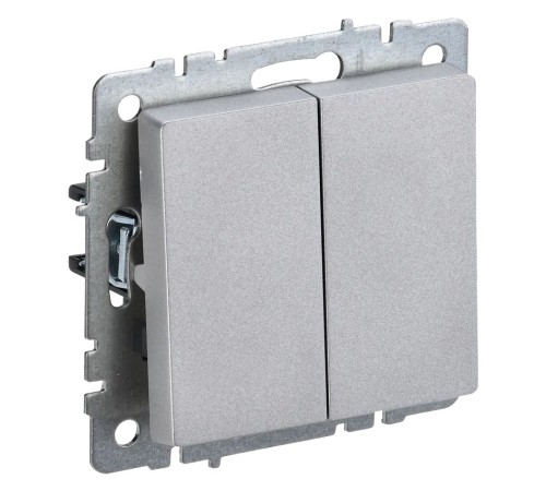 Выключатель IEK Brite ВС10-2-0-БрА скрыт. 2кл. алюминий (упак.:1шт) (BR-V20-0-10-K47) Выключатель IEK Brite ВС10-2-0-БрА скрыт. 2кл. алюминий (упак.:1шт) (BR-V20-0-10-K47)