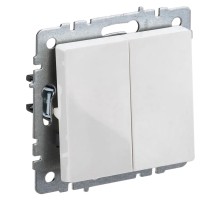 Выключатель IEK Brite ВС10-2-0-БрБ скрыт. 2кл. белый (упак.:1шт) (BR-V20-0-10-K01)