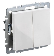 Выключатель IEK Brite ВС10-2-0-БрБ скрыт. 2кл. белый (упак.:1шт) (BR-V20-0-10-K01)