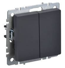 Выключатель IEK Brite ВС10-2-0-БрГ скрыт. 2кл. графит (упак.:1шт) (BR-V20-0-10-K53)