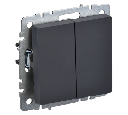 Выключатель IEK Brite ВС10-2-0-БрГ скрыт. 2кл. графит (упак.:1шт) (BR-V20-0-10-K53)