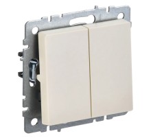 Выключатель IEK Brite ВС10-2-0-БрКр скрыт. 2кл. бежевый (упак.:1шт) (BR-V20-0-10-K10)