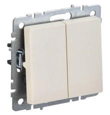 Выключатель IEK Brite ВС10-2-0-БрКр скрыт. 2кл. бежевый (упак.:1шт) (BR-V20-0-10-K10)