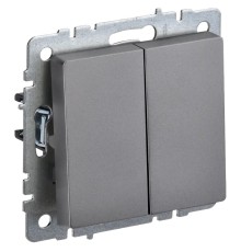 Выключатель IEK Brite ВС10-2-0-БрС скрыт. 2кл. сталь (упак.:1шт) (BR-V20-0-10-K46)