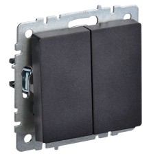 Выключатель IEK Brite ВС10-2-0-БрЧ скрыт. 2кл. черный (упак.:1шт) (BR-V20-0-10-K02)