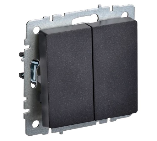 Выключатель IEK Brite ВС10-2-0-БрЧ скрыт. 2кл. черный (упак.:1шт) (BR-V20-0-10-K02)