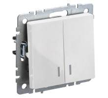 Выключатель IEK Brite ВС10-2-1-БрБ скрыт. 2кл. с подсветкой белый (упак.:1шт) (BR-V20-1-10-K01)