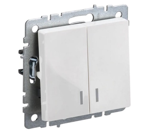 Выключатель IEK Brite ВС10-2-1-БрБ скрыт. 2кл. с подсветкой белый (упак.:1шт) (BR-V20-1-10-K01)