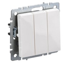 Выключатель IEK Brite ВС10-3-0-БрБ скрыт. 3кл. белый (упак.:1шт) (BR-V30-0-10-K01)