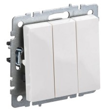 Выключатель IEK Brite ВС10-3-0-БрБ скрыт. 3кл. белый (упак.:1шт) (BR-V30-0-10-K01)