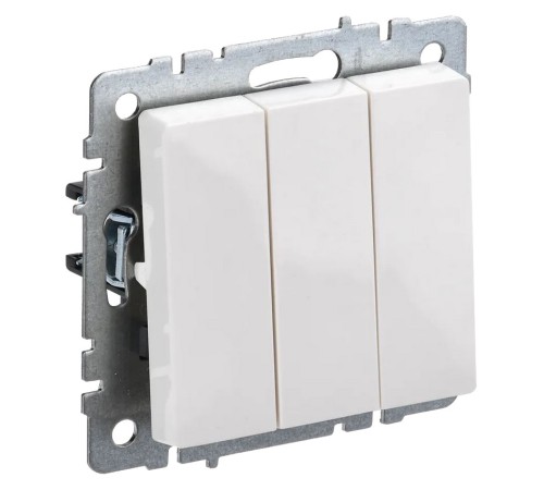 Выключатель IEK Brite ВС10-3-0-БрБ скрыт. 3кл. белый (упак.:1шт) (BR-V30-0-10-K01)