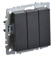 Выключатель IEK Brite ВС10-3-0-БрЧ скрыт. 3кл. черный (упак.:1шт) (BR-V30-0-10-K02)