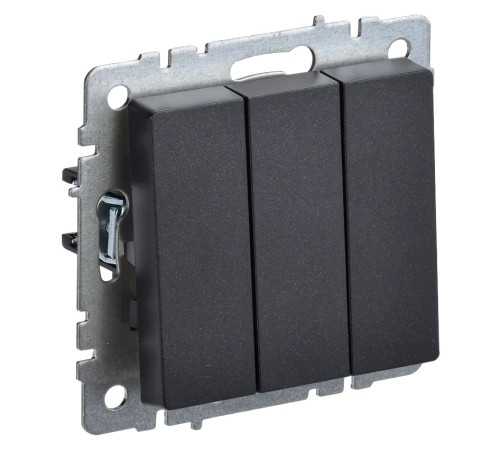 Выключатель IEK Brite ВС10-3-0-БрЧ скрыт. 3кл. черный (упак.:1шт) (BR-V30-0-10-K02)