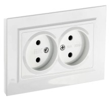 Розетка силов. IEK Brite РС12-2-БрБ BR-R20-10-K01-F двойн. скрыт. белый (упак.:1шт)