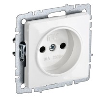 Розетка силов. IEK Brite РС10-1-0-БрБ BR-R10-10-K01 одинар. скрыт. белый (упак.:1шт)