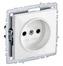 Розетка силов. IEK Brite РС10-1-0-БрБ BR-R10-10-K01 одинар. скрыт. белый (упак.:1шт)
