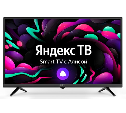 Телевизор LED Digma 32" DM-LED32SBB35 Яндекс.ТВ Slim Design черный/черный FULL HD 60Hz DVB-T DVB-T2 DVB-C DVB-S DVB-S2 USB WiFi Smart TV