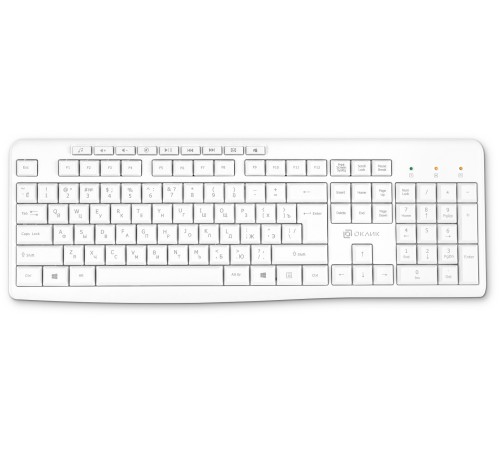 Клавиатура Оклик K225W белый USB беспроводная Multimedia (1875235) Клавиатура Оклик K225W белый USB беспроводная Multimedia (1875235)