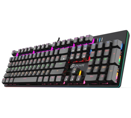 Клавиатура Оклик 990 G2 механическая черный USB Multimedia for gamer LED (1875240)