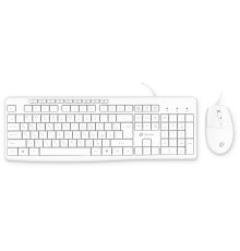 Клавиатура + мышь Оклик S650 клав:белый мышь:белый USB Multimedia (1875257)