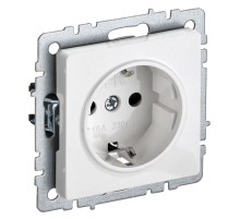 Розетка силов. IEK Brite РС11-1-0-БрБ BR-R11-16-K01 одинар. скрыт. зазем. белый (упак.:1шт)