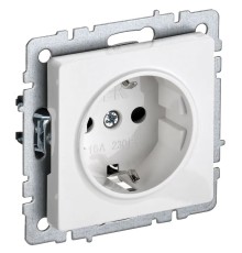 Розетка силов. IEK Brite РС11-1-0-БрБ BR-R11-16-K01 одинар. скрыт. зазем. белый (упак.:1шт)
