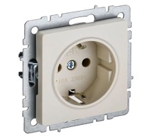 Розетка силов. IEK Brite РС11-1-0-БрКр BR-R11-16-K10 одинар. скрыт. зазем. бежевый (упак.:1шт)