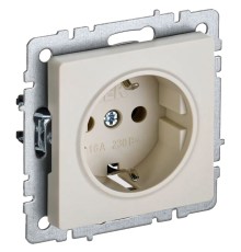 Розетка силов. IEK Brite РС11-1-0-БрКр BR-R11-16-K10 одинар. скрыт. зазем. бежевый (упак.:1шт)