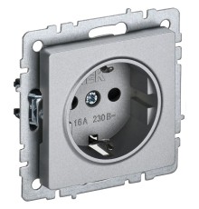 Розетка силов. IEK Brite РС11-1-0-БрЧ BR-R11-16-K02 одинар. скрыт. зазем. черный (упак.:1шт)