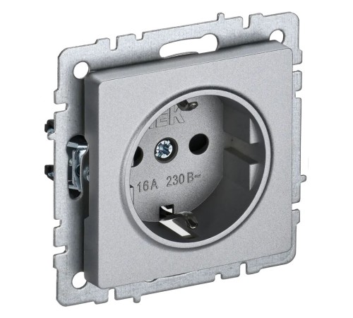 Розетка силов. IEK Brite РС11-1-0-БрЧ BR-R11-16-K02 одинар. скрыт. зазем. черный (упак.:1шт)
